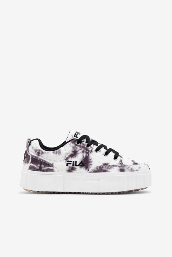 Tênis Fila Mulher Pretas/Branco - Fila Sandblast Low Dark Tie Dye En Portugal,FQXW-38492